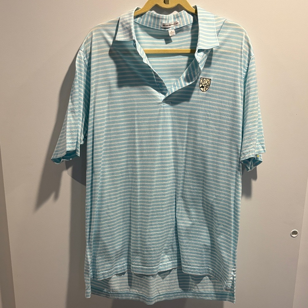 Peter Millar Aqua Striped Polo Shirt